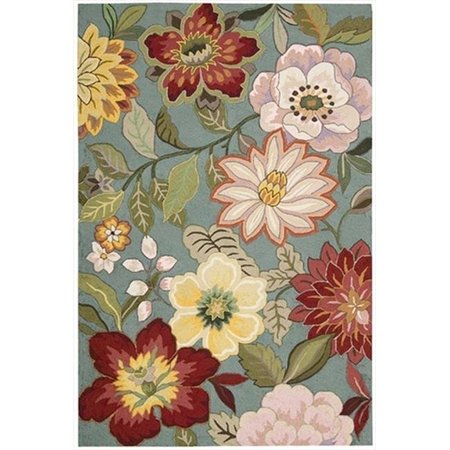 NOURISON Nourison 10430 Fantasy Area Rug Collection Aqua 1 ft 9 in. x 2 ft 9 in. Rectangle 99446104304